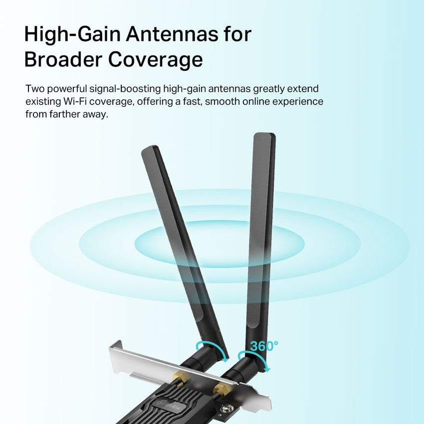 Tp-Link AX1800 Wi-Fi 6 Bluetooth 5.2 PCle Adapter Archer TX20E