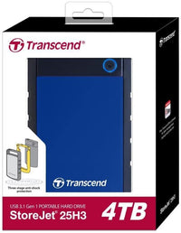 Transcend USB 3.1 Gen 1 Portable Hard Drive StoreJet 25H3 4TB