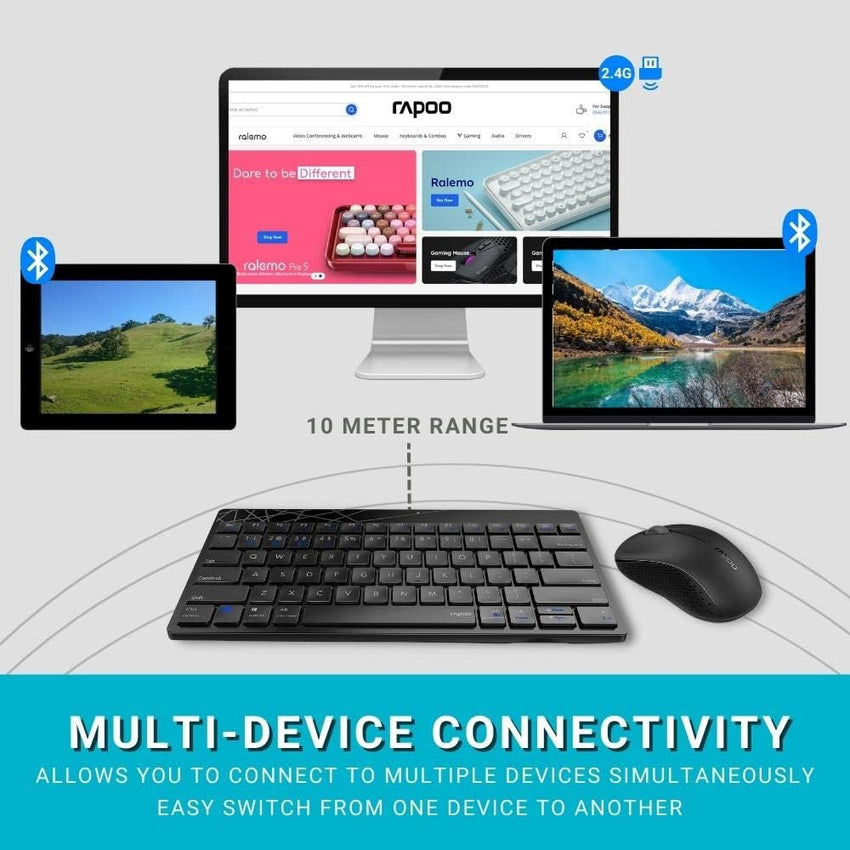 Rapoo 8000GT Multi-mode Wireless Keyboard & Mouse