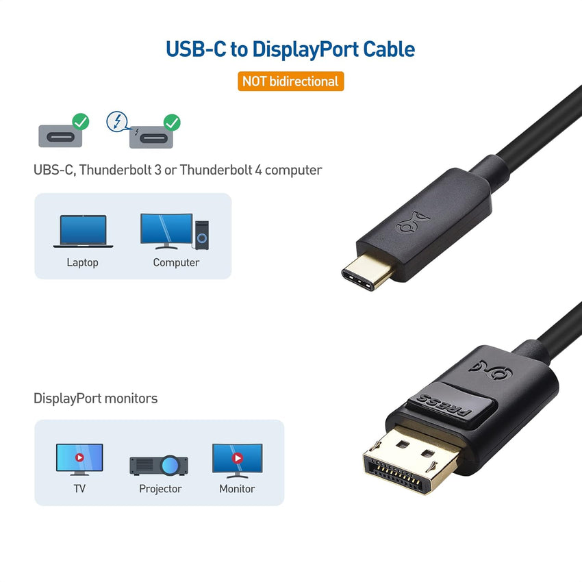 DisplayPort to Type-C Cable 1.5M