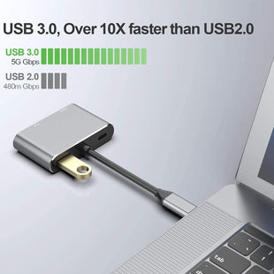 Support 4k USB-c to hub pd HDMI + VGA + USB Adapter 4 in 1