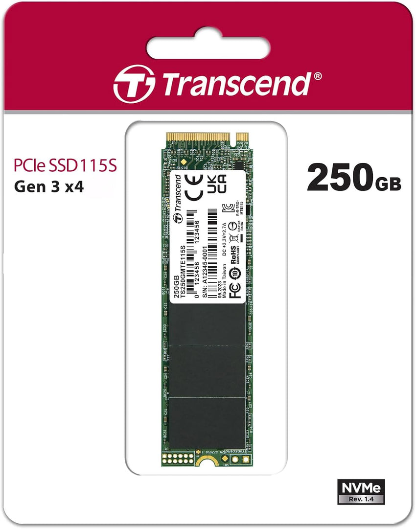 Transcend 250GB PCle SSD115S Gen 3 x4