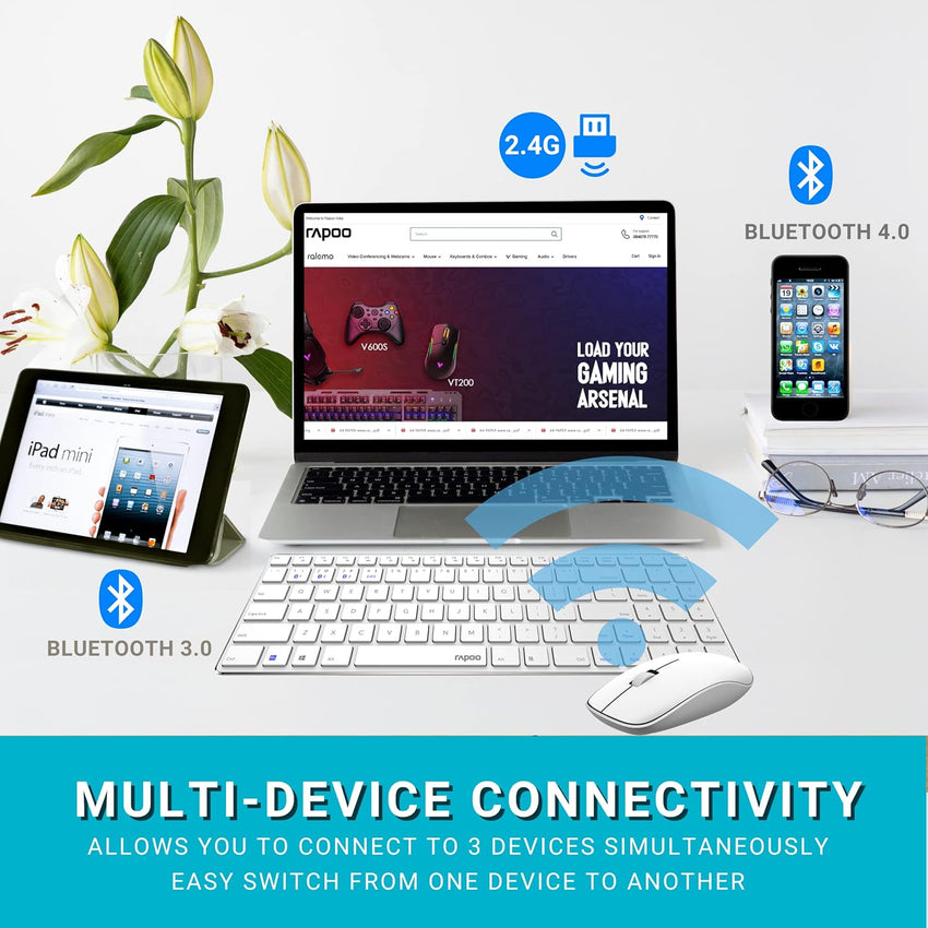 Rapoo 9300S Multi-mode Wireless Keyboard & Mouse